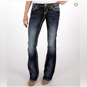 ROCK REVIVAL WOMEN’S ELAINA BOOTCUT DARK WASH JEANS SIZE 26